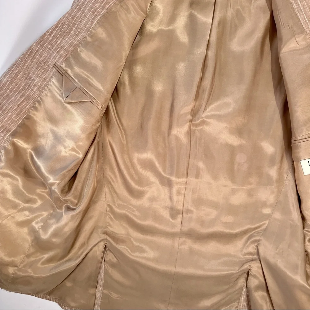 Lauren Ralph Lauren Linen Pinstripe Sport Coat Mens M Tan Coastal Quiet Luxury - Picture 6 of 13